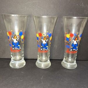 Vintage Spuds Mackenzie Balloon Party Bud Light Pilsner Beer Glass 1987 Barware